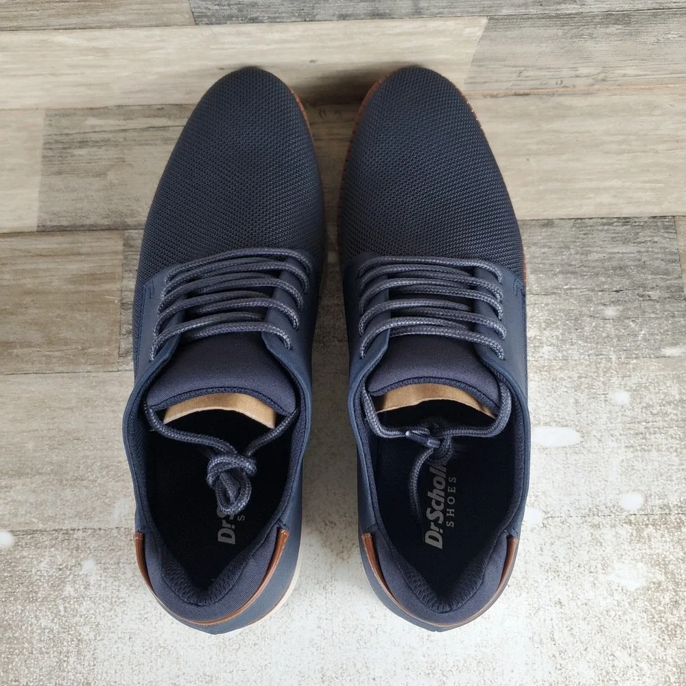 Dr Scholls Sync Mens Oxford Shoes Sz 10 M Running Navy Mesh Lace Up Sneakers